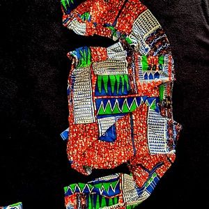 African Print too cute wrap shirt. With elbow length sleeves